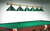 Лампа STARTBILLIARDS 6 пл. (плафоны зеленые,штанга золотая,фурнитура золото) фото №2