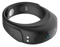 Черное эрекционное виброкольцо на ремешках