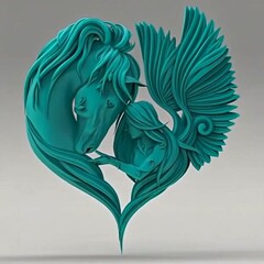 Силиконовый молд № 338 Любовь к лошади