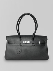 Сумка однотонная прямоугольной формы с короткими ручками и замком