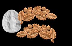 Силиконовый молд № 1062 Две дубовые веточки