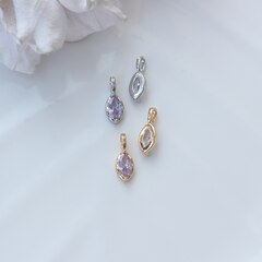 Подвеска Маркиз со светло-сиреневым фианитом, 14*5 мм, родий, П398