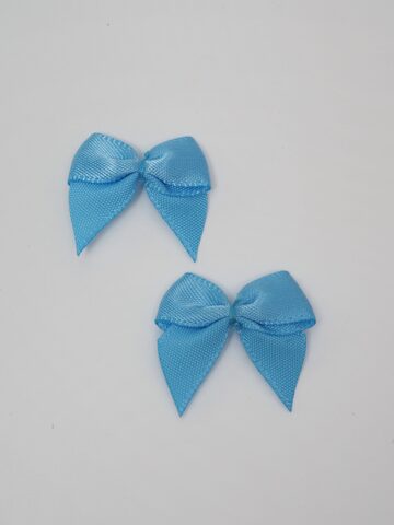 Бантик пришивной декоративный ярко-голубой 2 см