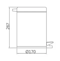 Ведро для мусора Haiba HB701 3 л. металл, хром