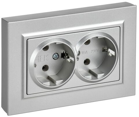 BRITE Роз 2-я с з/к без з/ш пл 16А в сб РСПл12-3-БрА алю IEK