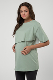 Футболка для беременных и кормящих 12549 мята