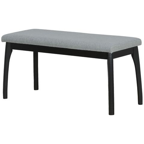 Скамья для прихожей Мебелик мягкая, ткань серый, каркас венге
