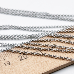 Цепочка, цвет серебро (родий), размер звена 1,5 мм, цена за отрезок 50 см