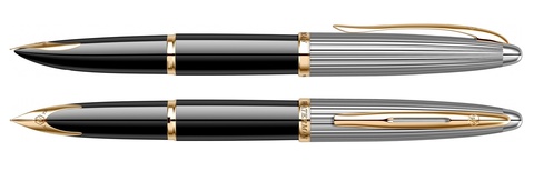 Ручка перьевая Waterman Carene DeLuxe Black & Silver GT, M (S0699940)