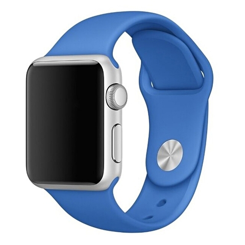 Силиконовый ремешок Sport Band 42 мм / 44 мм / 45 мм / 49 мм для Apple Watch (Синий)