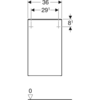 Шкафчик Geberit Smyle Square с одной дверцей: B=36см, H=60см, T=32.6см, Песчаный глянец / Высокоглянцевое покрытие