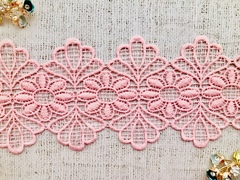 Кружево плетеное, ш. 10 см, розово-персиковый