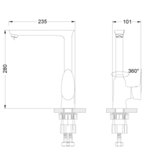 Смеситель для кухни с поворотным изливом – LM0205C, Серия NERO