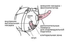 Вибрострапон Woman Midi с вагинальной пробкой - 22 см. - 