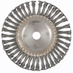 Щетка для УШМ 200 мм, посадка 22.2 мм, плоская, крученая проволока 0.5 мм Matrix