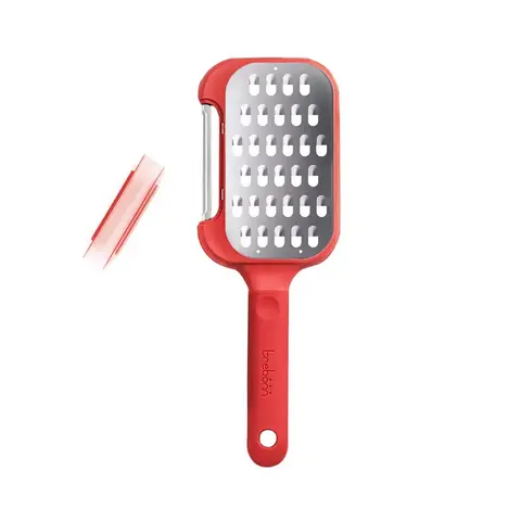 Терка крупная+овощечистка 2-в-1 с ручкой 32см Trebonn Kitchen Tools красный