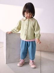 Рубашка и джинсы в комплекте для девочки Next E86-971, Синий, Салатовый