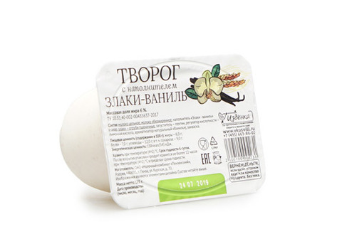 Творог мягкий со злаками и ванилью Избенка, 125г