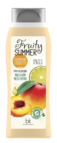 BelKosmex FRUITY SUMMER Крем-гель для душа манго лайм масло персика 500 мл