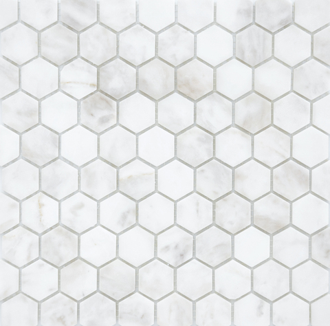 Мозаика Pietrine Hexagonal - Dolomiti Bianco матовая 28,5x30,5х0,6 см (чип 18х30х6 мм)