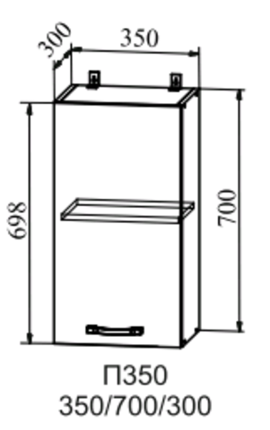 Кухня Капля шкаф верхний 350