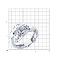 94014458 - Кольцо ЗМЕЯ разъемное из серебра с фианитами