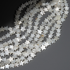 Перламутр речных ракушек, звездочки, 12-13мм, белый