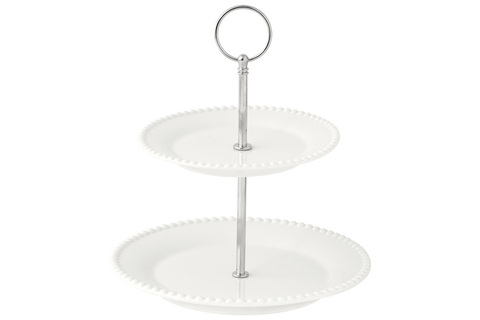 Ваза двухъярусная 21см Easy Life Tiffany белая