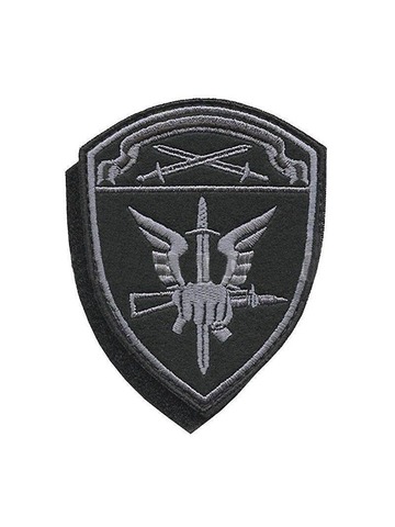 Шеврон Росгвардия вышитый ЦО Спецназ ОМОН СОБР на липучке (серо-черный)