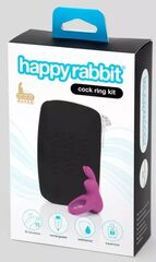 Фиолетовое эрекционное виброкольцо Happy Rabbit Cock Ring Kit - 