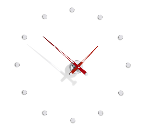 Часы Nomon Rodon 12 i RED, (основа - хромированная сталь/стрелки - красный лак). D=70см