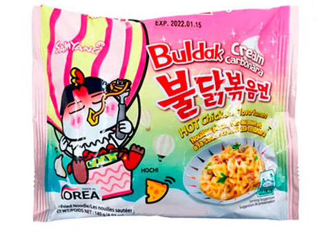 Лапша Рамен Samyang со вкусом острой курицы в соусе Карбонара, 140г