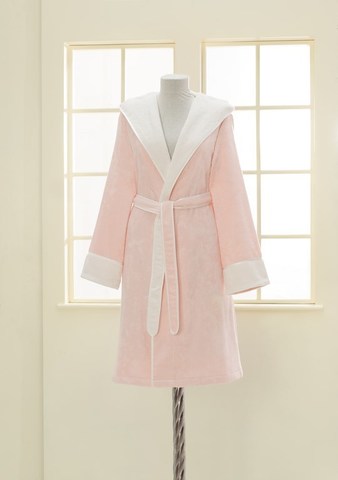 NEHİR - НЕГИР розовый бамбуковый женский халат Soft Cotton (Турция)