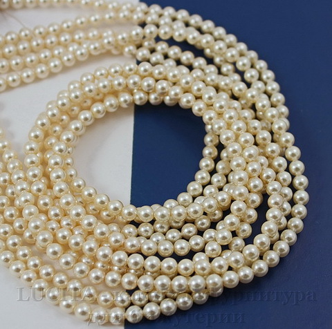 5810 Хрустальный жемчуг Сваровски Crystal Light Creamrose круглый 4 мм, 10 шт