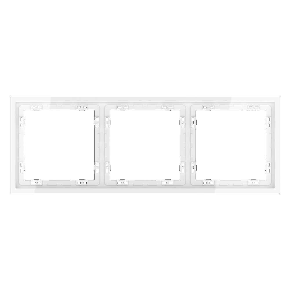 Рамка пластиковая Voltum S70 на 3 поста, (белый глянцевый) VLS100301