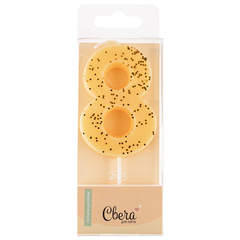 Свеча-цифра ЭКО, Кремовый, с блестками, 