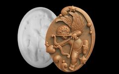 Силиконовый молд Камея Купидон большой № 0161