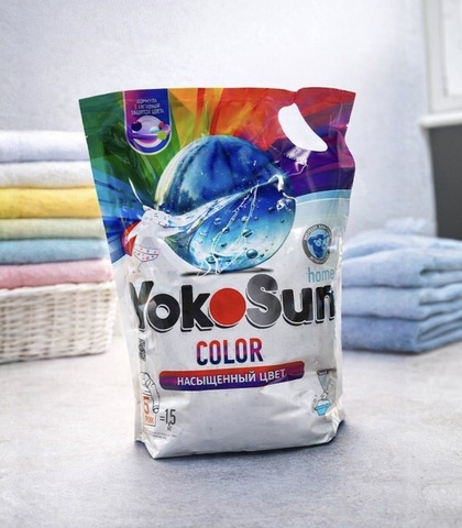 Yokosun Порошок для стирки цветных вещей «Насыщенный цвет» 1,5кг