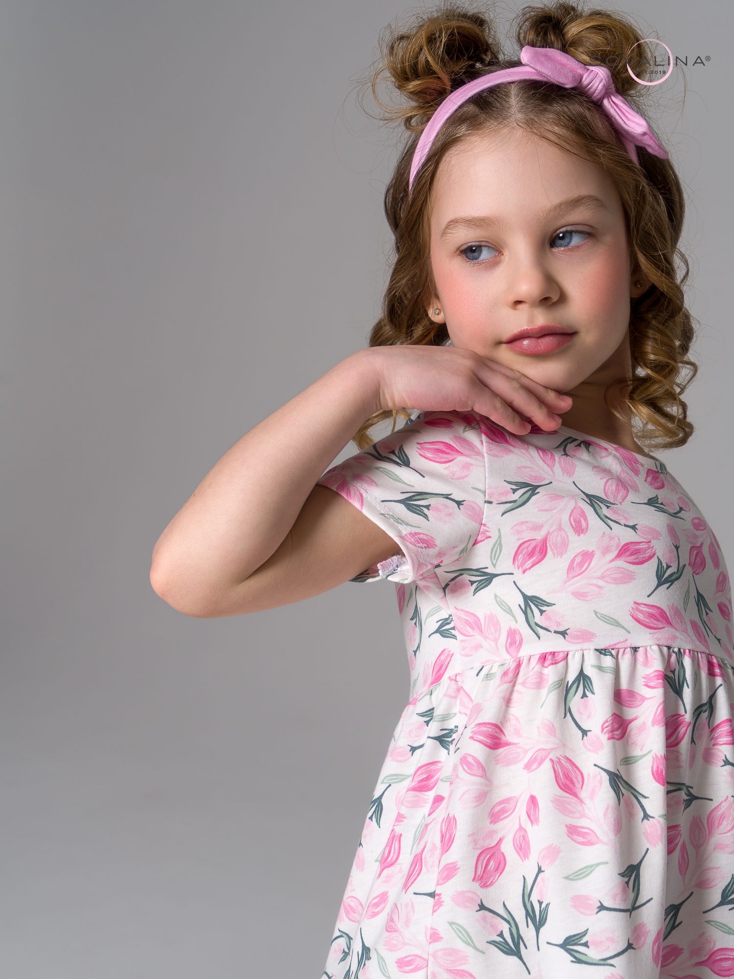 Платье Тия розовые тюльпанчики