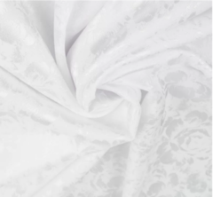 Атлас жаккард "Моар" цветы, 150 г/м2, ш. 150 см, белый