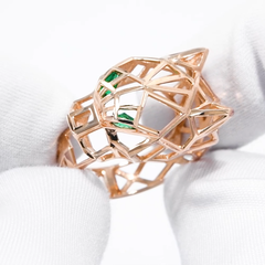 019409 - Кольцо ПАНТЕРА из золота 585 пробы крупное