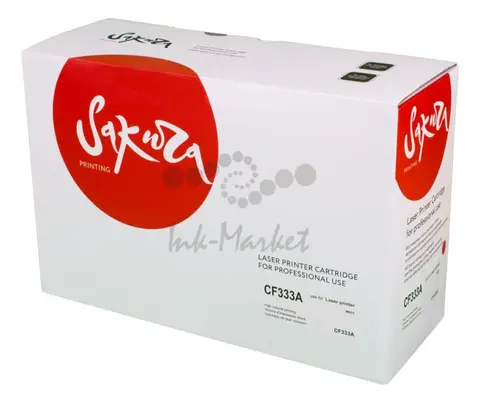 Картридж Sakura CF333A (654A) для HP, пурпурный, 15000 к.