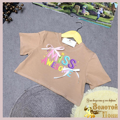 Футболка кроп-топ д (9-13) 260415-WD220