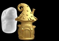 Силиконовый молд № 427 домик Гриб 2 D № 2 ( серия домики для гномов и фей)