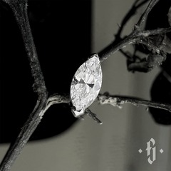 Накрутка "One Marquise" - Белое золото - White CZ
