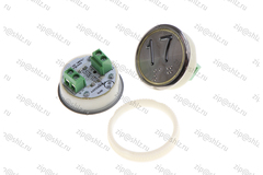 Кнопка (кнопочный модуль) EA2406S-S-W "17 этаж", круглая, статическая белая подсветка, Брайль