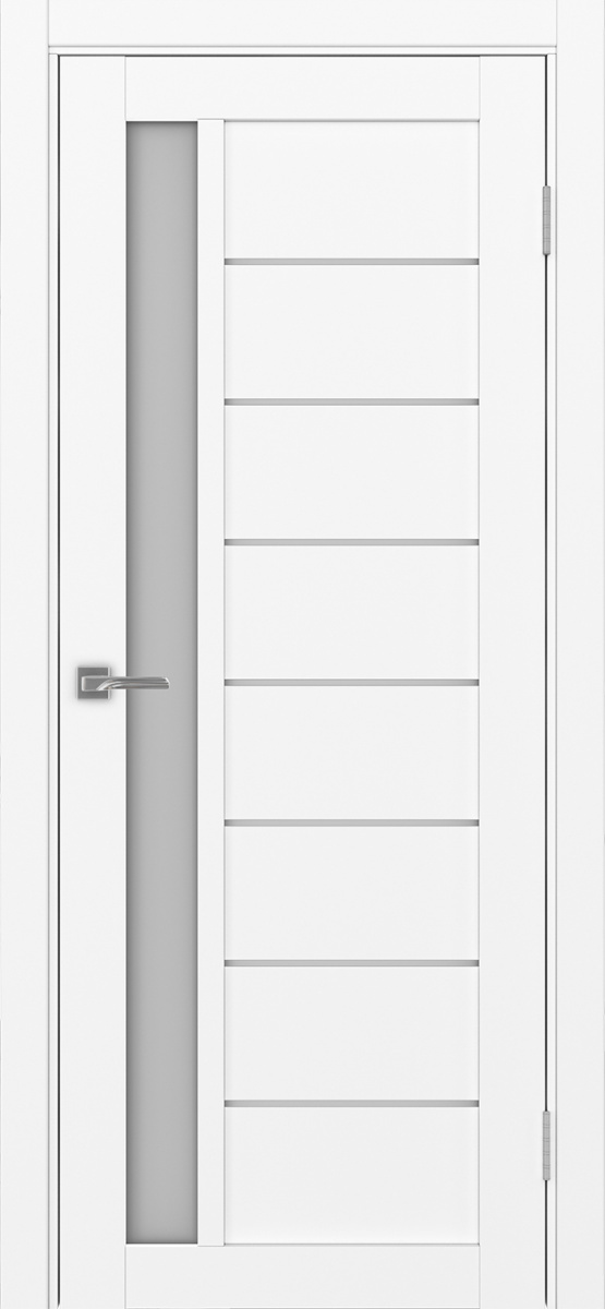 Дверь межкомнатная Оптима Порте Турин 554.21, цвет белый снежный, экошпон, стекло мателюкс