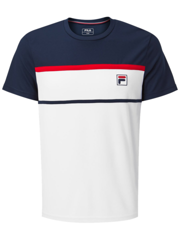 Детская теннисная футболка Fila T-Shirt Steve Boys - white/peacoat blue