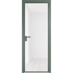 Алюминиевая дверь 1AG зелёный воск остеклённая