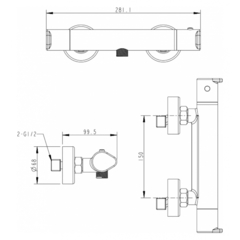 СМЕСИТЕЛЬ ДЛЯ ДУША ТЕРМОСТАТ BRAVAT WATERFALL F939114C-01